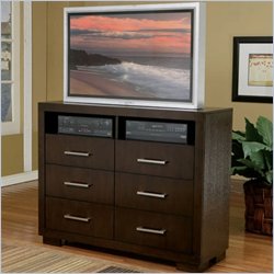 Coaster  Six Drawer TV Dresser in Light Cappuccino Finish