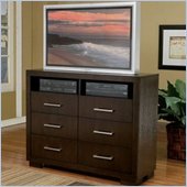Coaster  Six Drawer TV Dresser in Light Cappuccino Finish