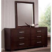 Coaster Jessica Dresser and Mirror Set in Light Cappuccino