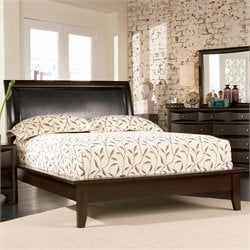 Coaster Phoenix Upholstered Platform Bed in Cappuccino Finish