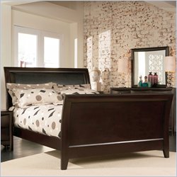 Coaster  Full Upholstered Sleigh Bed in Cappuccino Finish
