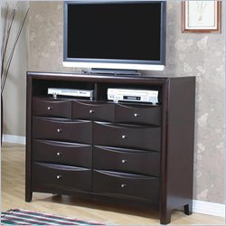 Coaster Phoenix 7 Drawer 1 Shelf TV Dresser in Rich Cappuccino Finish