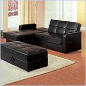 Coaster Kuser Contemporary Chaise Sofa Sleeper Sectional with Storage