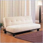 Coaster Contemporary Armless Convertible Sofa Bed in Beige