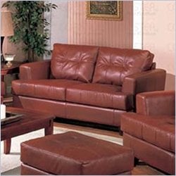 Coaster Samuel Contemporary Leather Loveseat Best Price