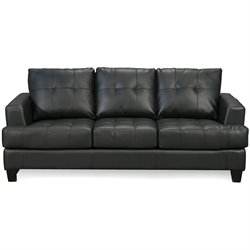 Coaster Samuel Black Contemporary Leather Sofa