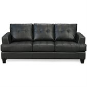 Coaster Samuel Black Contemporary Leather Sofa