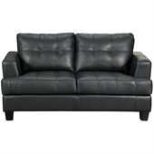 Coaster Samuel Black Contemporary Leather Loveseat