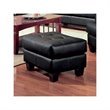 ADD TO YOUR SET: Coaster Samuel Black Contemporary Leather Ottoman