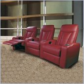 Coaster Pavillion Theater Seating - 2 Red Leather Chairs