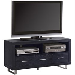 Coaster Black 47 Inch Contemporary Media Console with Shelves and Drawers