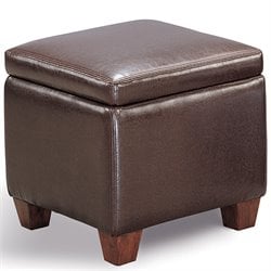 Coaster Accent Cube Dark Brown Vinyl Foot Stool