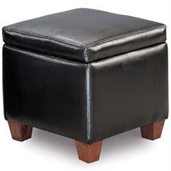 Coaster Accent Cube Black Vinyl Foot Stool