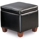 Coaster Accent Cube Black Vinyl Foot Stool
