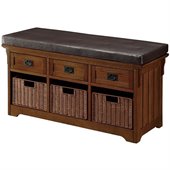 Coaster Small Storage Bench with Upholstered Seat