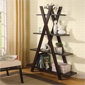 Coaster  Tiered X Shaped Bookcase in Cappuccino