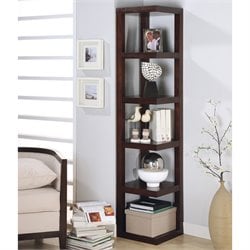 Coaster  Corner Bookcase in Cappuccino