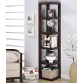 Coaster Corner Bookcase in Cappuccino