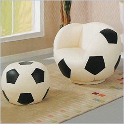 Coaster Kids Soccerball Chair and Ottoman