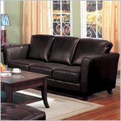 rent to own furniture Coaster Brady Stationary Sofa with Flared Track Arms in Dark Brown