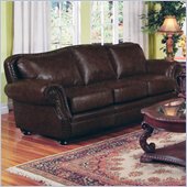 rent to own furniture Coaster Wilson Dark Burgundy Bonded Leather Sofa