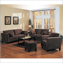 Coaster Park Place Contemporary Love Seat with Flair Tapered Arms and Accent Pillows