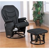 Coaster Black Leatherette Glider with Ottoman