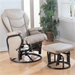 ADD TO YOUR SET: Coaster Leatherette Recliner Glider Chair with Ottoman in Solid Bone
