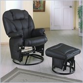 Coaster Black Leatherette Glider with Ottoman
