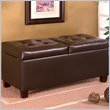 ADD TO YOUR SET: Coaster Contemporary Dark Brown Faux Leather Rectangular Storage Ottoman