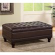 ADD TO YOUR SET: Coaster Dark Brown Traditional Oversized Faux Leather Storage Ottoman
