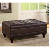Coaster Dark Brown Traditional Oversized Faux Leather Storage Ottoman