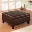 ADD TO YOUR SET: Coaster Dark Brown Contemporary Square Faux Leather Storage Ottoman