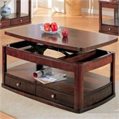 Coaster Evans Contemporary Rectangular Lift Top Cocktail Table in Cherry