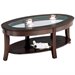 Coaster Simpson Coffee Table with Glass Top in Cappuccino