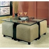 Coaster Cermak Contemporary Square Black Metal Base Glass Top Cocktail Table