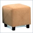 ADD TO YOUR SET: Coaster Contemporary Microfiber Cube Ottoman in Tan