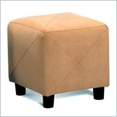 Coaster Contemporary Microfiber Cube Ottoman in Tan
