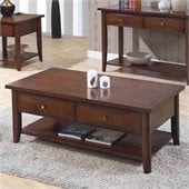 Coaster Whitehall Coffee Table with Shelf & Drawers in Walnut