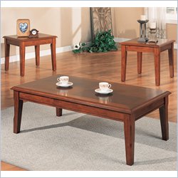 Coaster 3 Piece Cherry Occasional Table Set Furniture Living Room Coffee Table Sets Coaster 201800