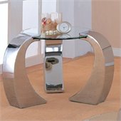 Coaster Custer Chrome End Table with Glass Top