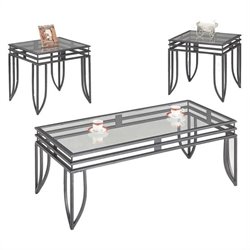 Coaster 3 Piece Black Matrix Occasional Table Set