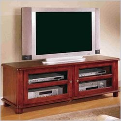 Coaster Light Walnut Transitional Media Console with Doors and Shelves