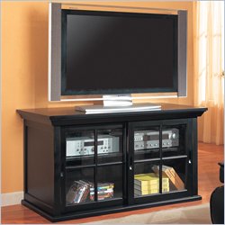 Coaster Black Transitional Media Console With Sliding Doors