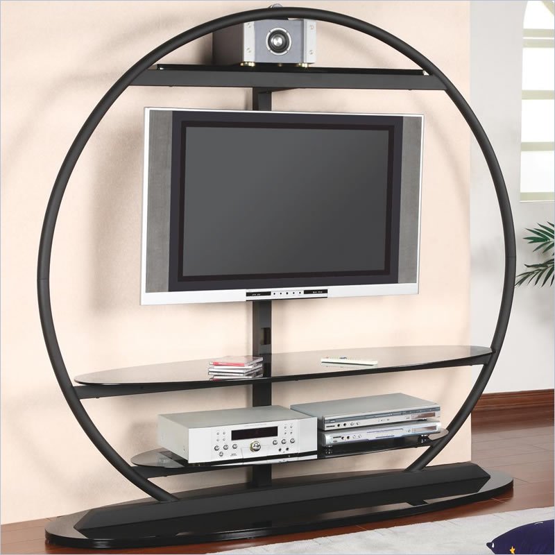 Coaster Metal Global TV Stand with Bracket in Black