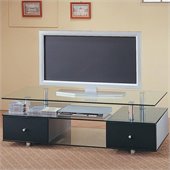 Coaster Contemporary Glass TV Stand with Drawers