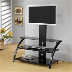 Coaster Black Casual Contemporary Metal Media Console with Bracket