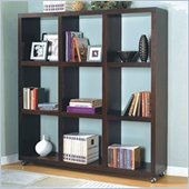 Coaster Wall 9 Shelf Divider Wood Bookcase in Cappuccino