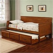 Coaster  Twin Daybed With Trundle in Oak Finish