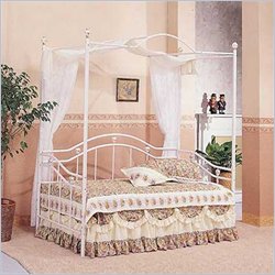 Coaster Porcelain Heart Daybed Canopy in Antique White Finish